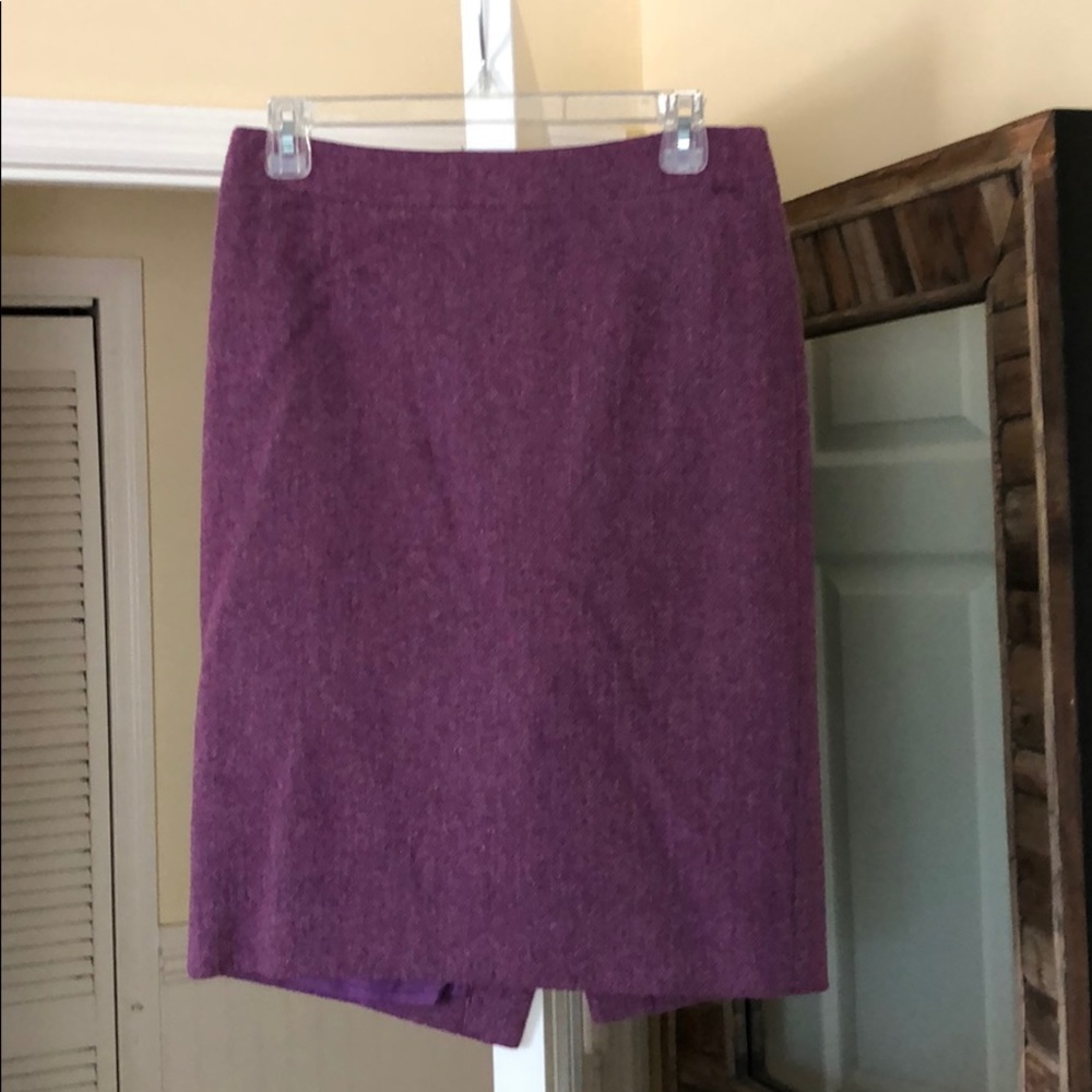 Purple heather wool pencil skirt